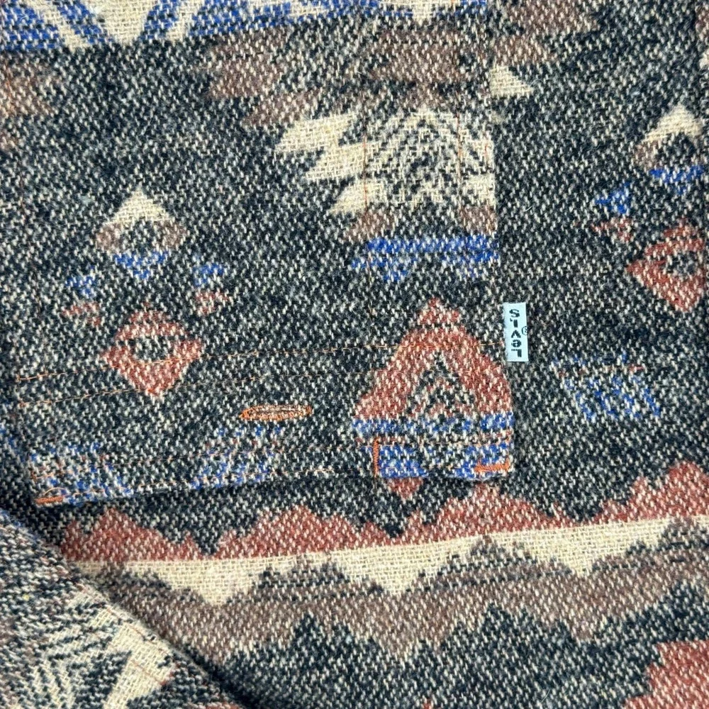 Levi's Multicolor Aztec-Pattern Lightweight Shirt Jacket - Brown Rust Blue